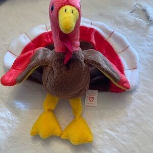 Ty Gobbles Plush Turkey - Brown, Red, Yellow